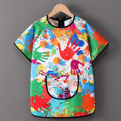 Drawing Dressing Art Bibs Easy Clean Baking Bibs New Short-sleeved Painting Apron