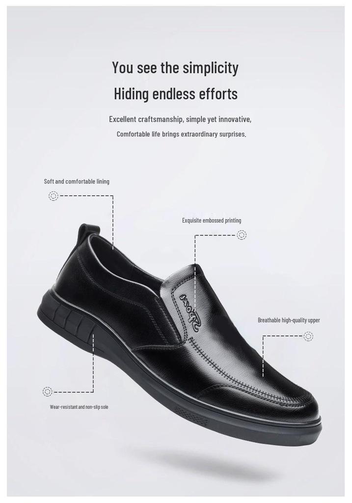 Men's Versatile Breathable Leather Casual Shoes | Non-Slip Soft Sole for Comfort and Style