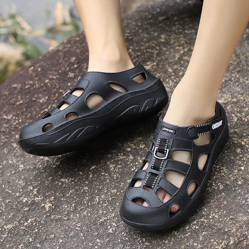 Fashion Men's Wide Toe Shoes New Outdoor Casual Sports Sandals Comfortable and Lightweight Beach Shoes Hollow Garden Shoes Cave Shoes