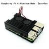 Raspberry Pi 4/3 Aluminum Case with Dual Cooling Fan Metal Shell Black Enclosure for RPI Raspberry Pi 4B/3B/3B+