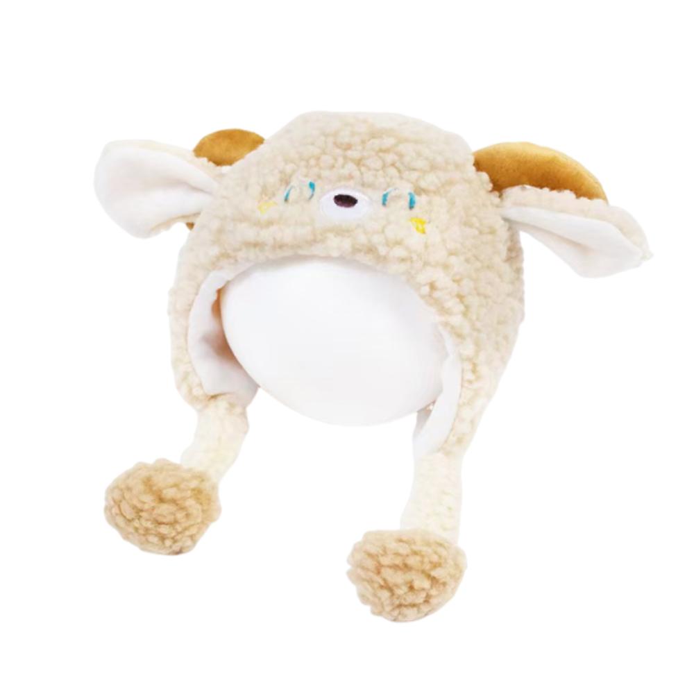 Thickened Lamb Beanie Caps Kawaii Children's Pullover Hats Winter Warm Hat  Outdoor Activities
