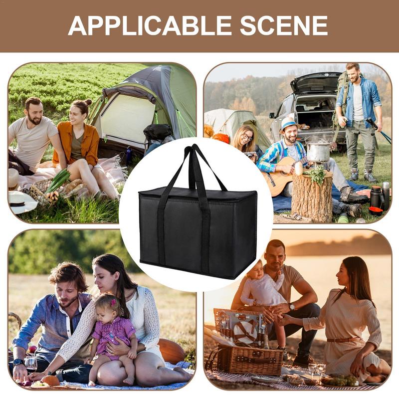 Thermal Lunch Bag Large 65L-70L Hot Cold Duall-Use Lunch Box Insulated  Non-Woven Collapsibles Cooler Bag For Groceries Food