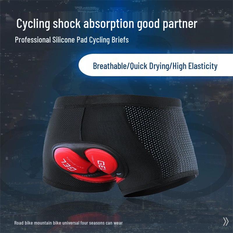 Men's Shock-Absorbing Silicone Cycling Shorts - Plus Size, Four-Season Wear