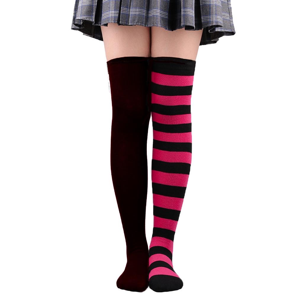 Colorful Over-the-knee Women's Socks For Parties And Holidays Friction-resistant Polyester Blend