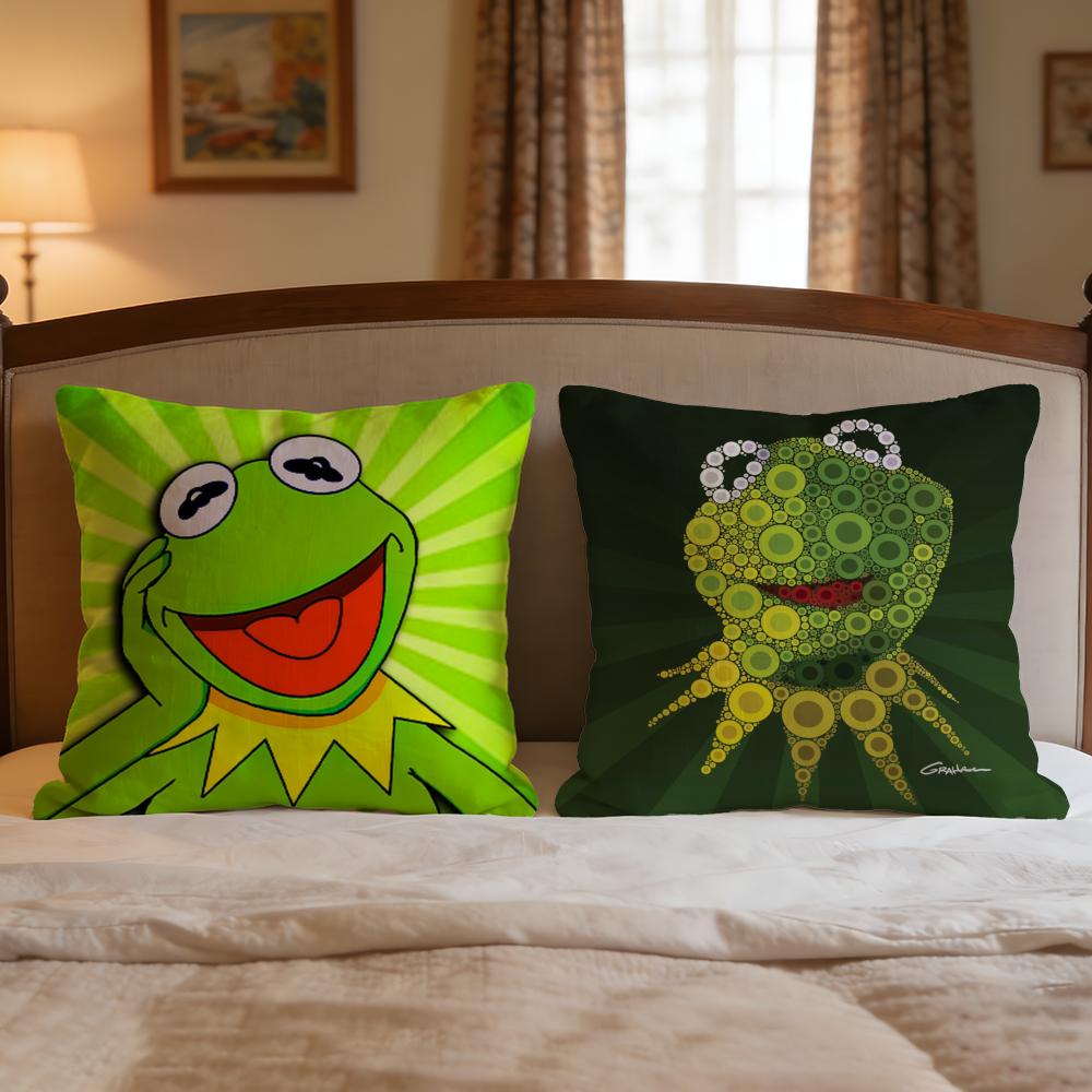 Character Kermit The Frog Cushion Cover 1Pcs Decorative Covers Soft Cushion Case For Sofa Couch Decor 40X40 45X45 Pillowcases