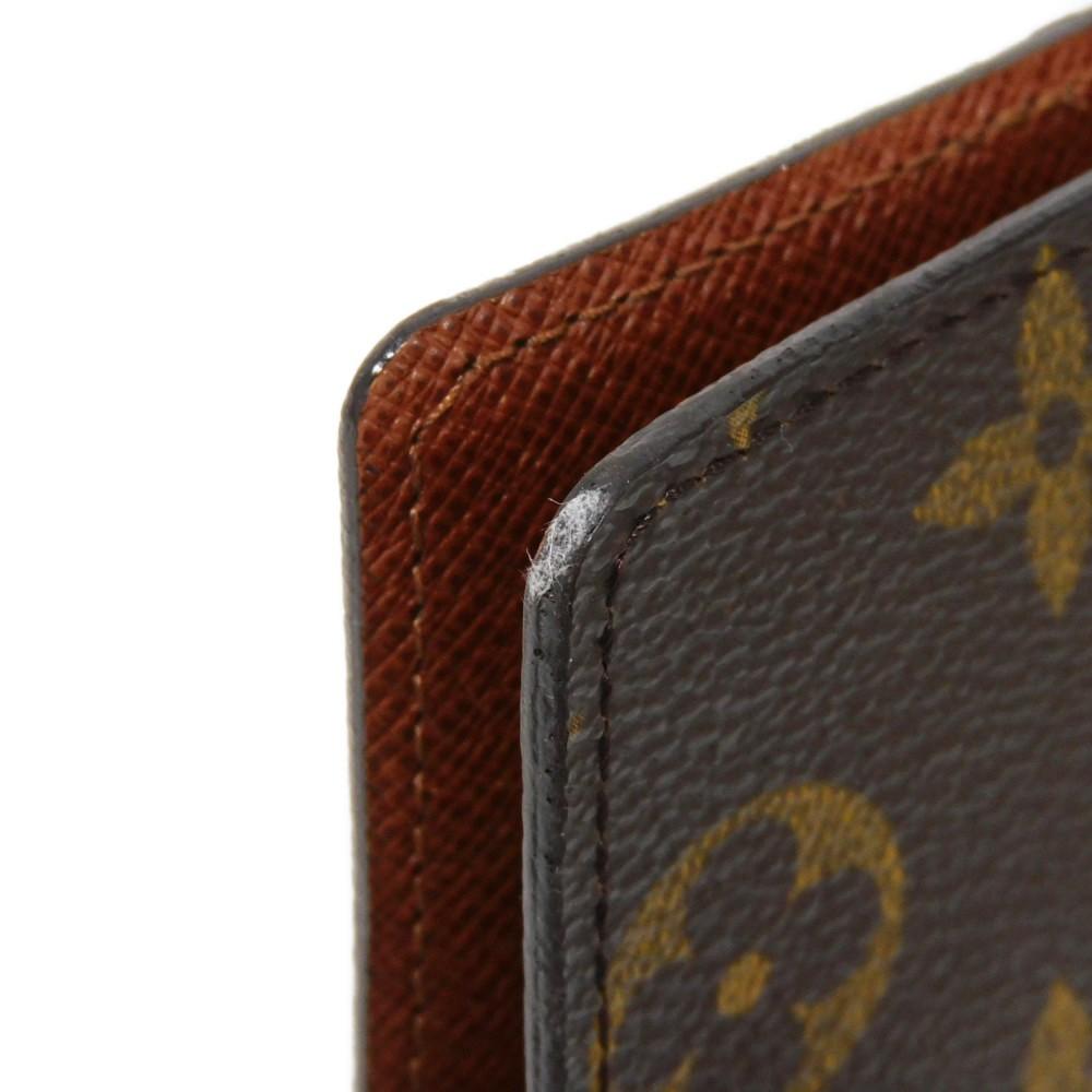 Used 12564 Agenda PM R20005 8001 LV Logo Flower Brown Diary 6-Hole Card Case Monogram Maroon Unisex from Japan AUTHENTIC