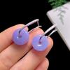 Natural Chalcedony Violet Color Round Women Earrings National Style Classic Earings New Arrival In Ear Buckle Nuptial Bridal JewelryClassic Jewelry