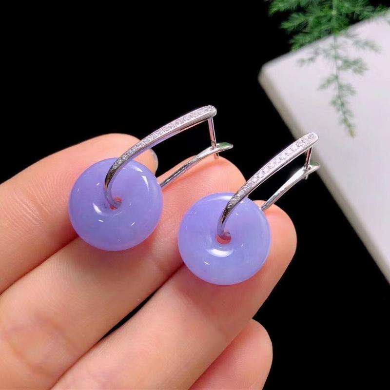 Natural Chalcedony Violet Color Round Women Earrings National Style Classic Earings New Arrival In Ear Buckle Nuptial Bridal JewelryClassic Jewelry