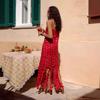Hollow polka dot medium and long skirt 2026 summer new fashion high waist fringed high sense irregular suspender skirt