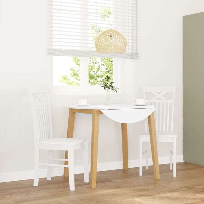 VidaXL Chaises à manger 2 pcs blanc bois massif caoutchouc, chaise à dîner, chaise, chaise de salon, chaises à dîner, chaise 4102415