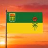1 Stück Flagge von Saskatchewan in wählbarer Größe, hergestellt aus 100 % Polyesterfaser mit 2 Ösen, geeignet für Haus-/Garten-/Außen-/Innenbereich/Verwendung, Wandbanner, Pos