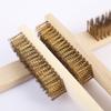 3/12pcs Heavy-Duty Copper Wire Brush Set-Effective Brush With Sturdy Handle For Paint Scrubbing Removing Unfinished Metal Etc