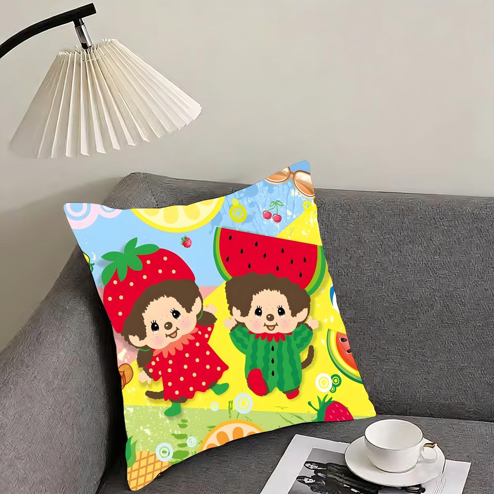 MMonchhichi Cute Cushion Cover Pillowcase Ultra Soft Skin Friendly Fabric Cloud Like Comfort Concealed Zipper