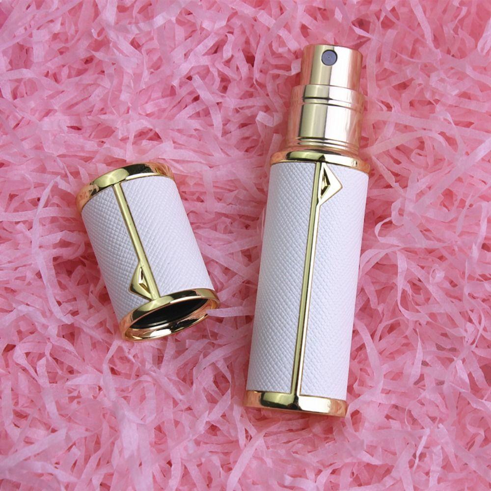 Luxury 5ml Real Leather Spray Bottle Aluminum Perfume Atomizer Refillable Bottle