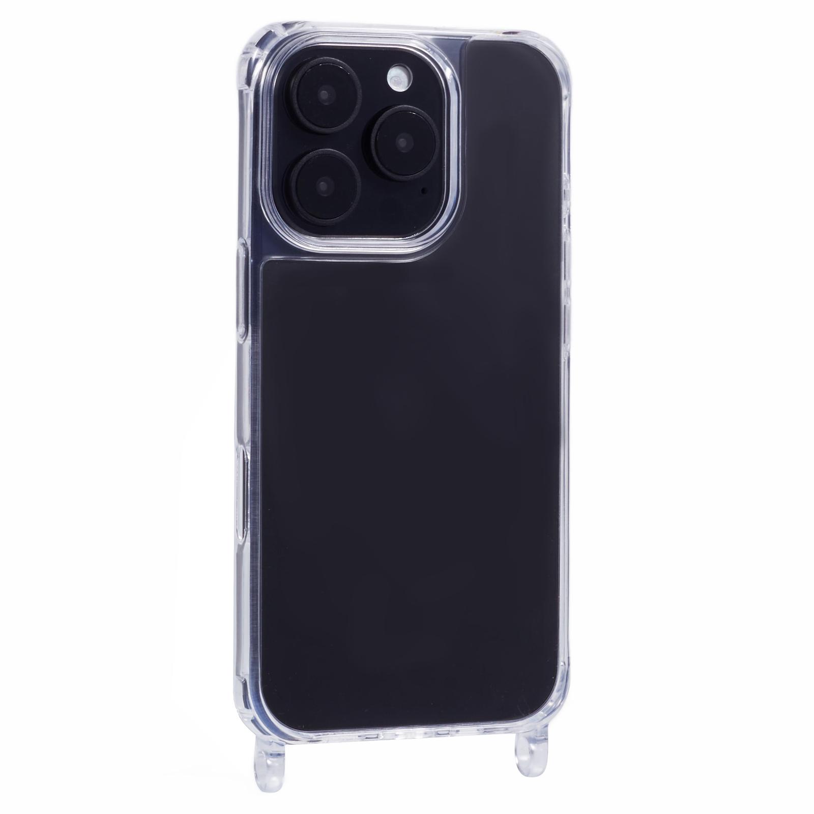 

For iPhone 16 Pro Max Case PC+TPU 1.5mm Clear Phone Cover with Lanyard Holes A