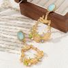 Temperament style oval stud earrings love bird flower basket pendant earrings exquisite trend earrings