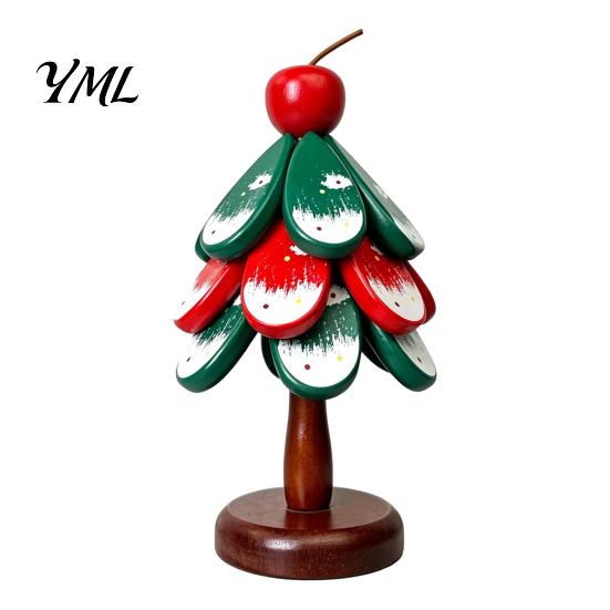 Festive Restaurant Accessory Christmas Tree Wooden Trivets, Durable Pine Wood Potholders with Storage Stand, Housewarming Gift for Kitchen Heat