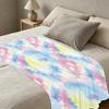 Soft Flannel Blanket, Solid Tie-Dye Warm Cozy Throw for Home Sofa Snuggle, Christmas & Halloween Decor
