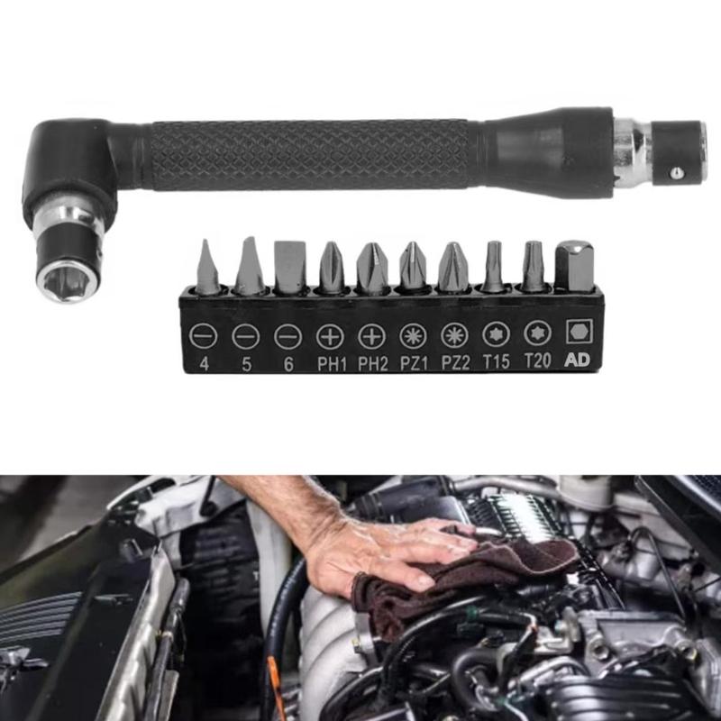 L Shape Double Head Hex Key Wrenches Set With 10 Interchangeable Bit For Various Screws And Applications