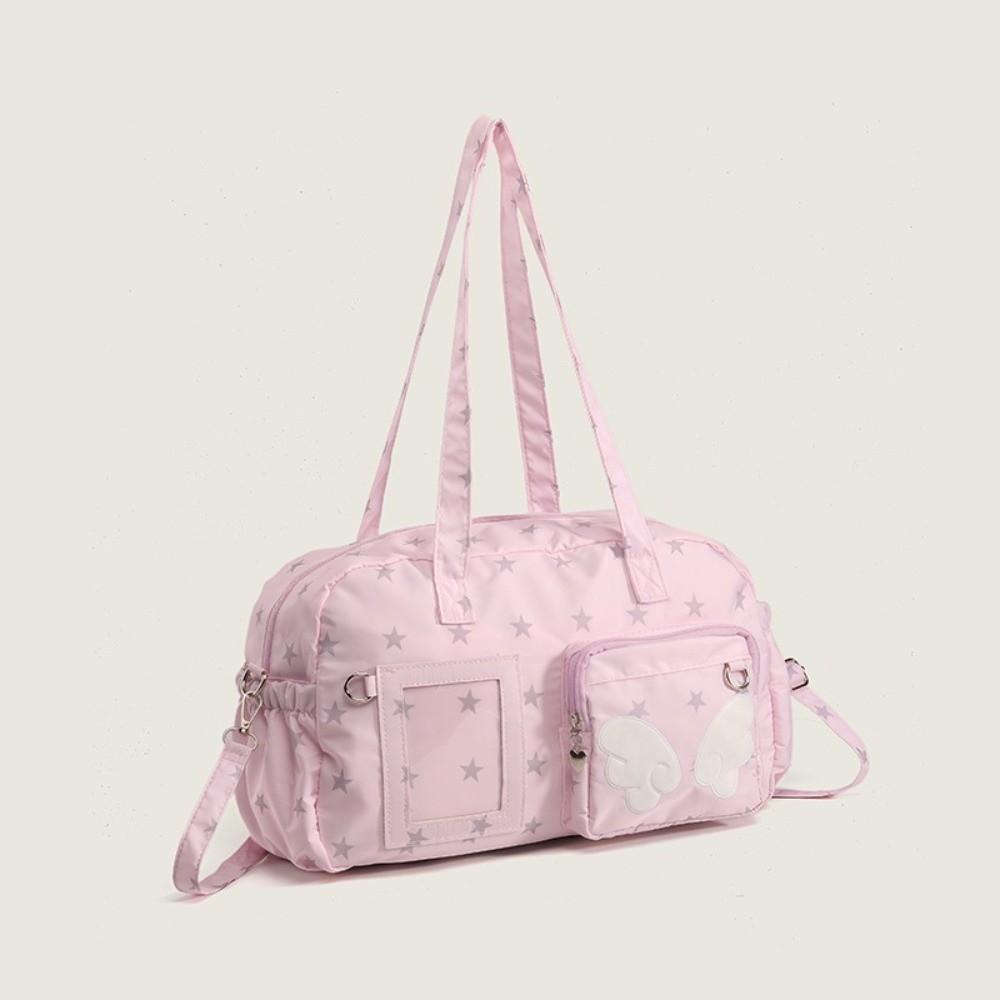 Sweet Star Print Ita Bag DIY Badge Display Wing Design Lolita Handbag Large Capacity Heart-shaped Display Layer
