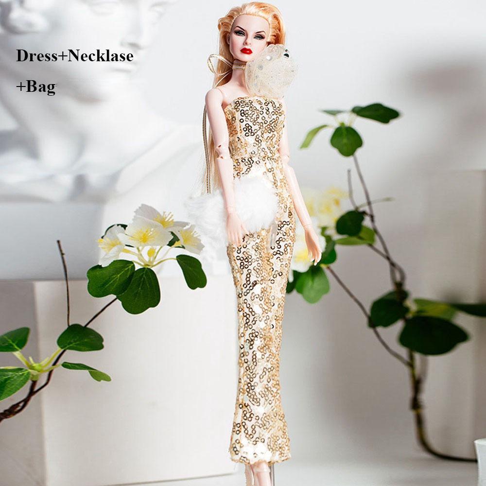 DIY Girls Sequin Dresses European Wedding Dresses New Birthday Gifts  for 30cm BJD Doll