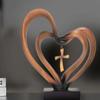 Double Love Heart Figurine Twisted Heart Shaped Resin Statue Sculpture Home Office Bookshelf Desktop Decoration Ornament