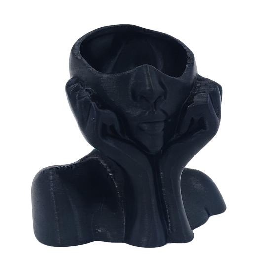 Pen Holder, Abstract Thinker Sculpture Desk Organizer, 3D Printed Holding Face Figurine Flower Vase for Makeup Brushes