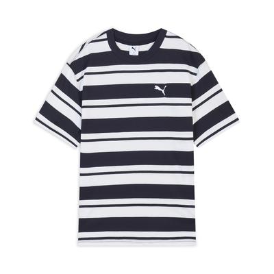 Puma Aster Wardrobe Essential Striped Crew Neck Short Sleeve T-Shirt Unisex Tops 633854-16