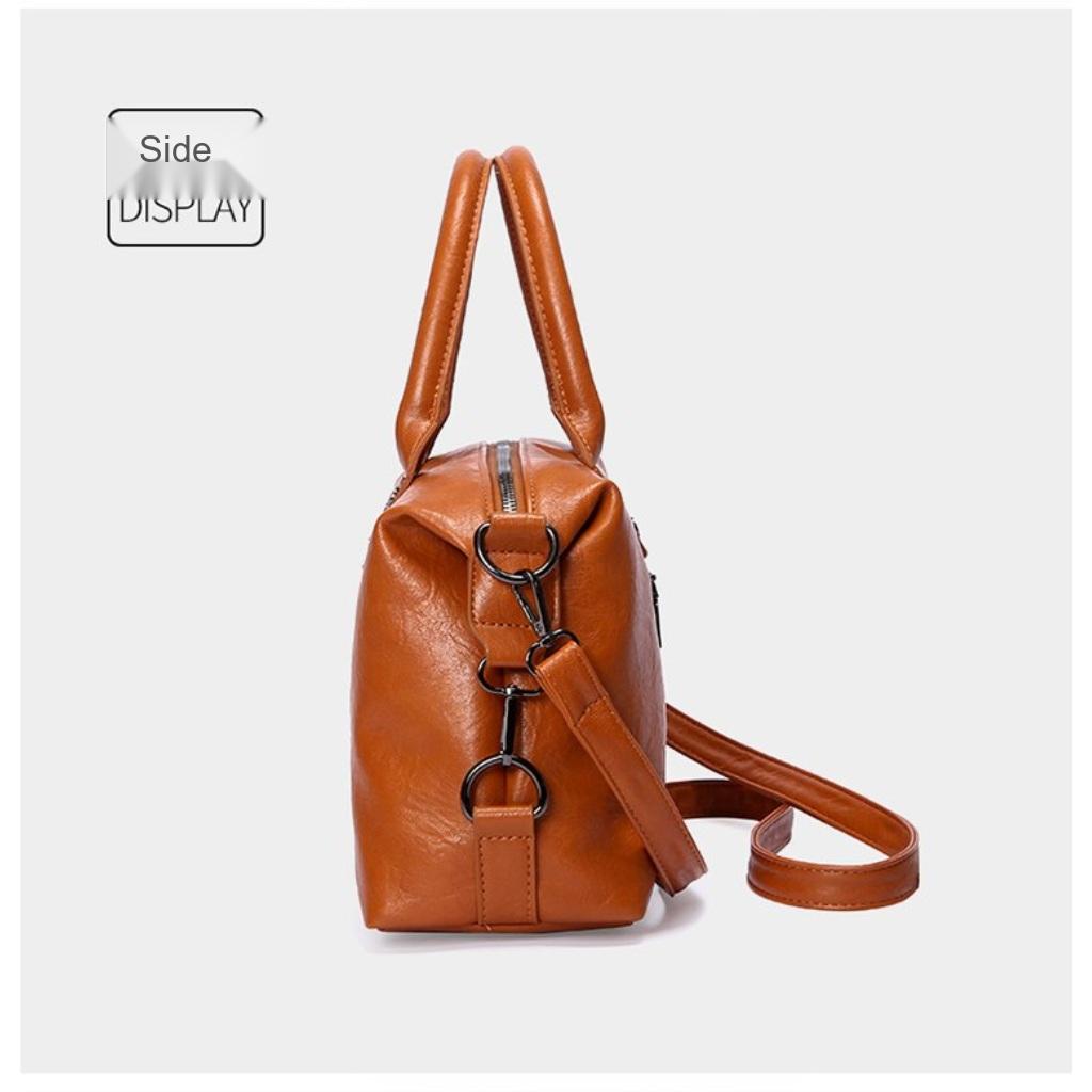 Boston Bag Unisex Faux Leather Large Capacity Shoulder Crossbody Daily Wear