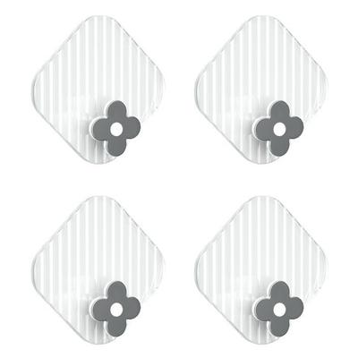 4PCS Adhesive Hooks Plastic Waterproof Nail Free Towel Key Wall Hangers for Kitchen Bathroom
