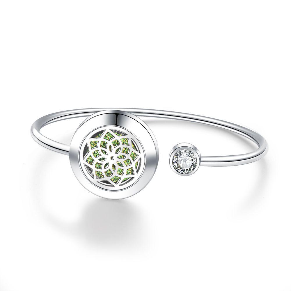 Tree of Life Aromatherapy Diffuser Bracelet - Rotating Hollow Design, Alloy & Stainless Steel, Non-Magnetic Couples Bracelets