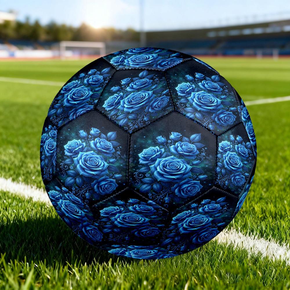 1 Stück Blaue Rose Fantasy Größe 5 Fußball Professioneller Match Trainingsfußball Indoor & Outdoor Sportball Trainingsball Leicht Langlebig y85