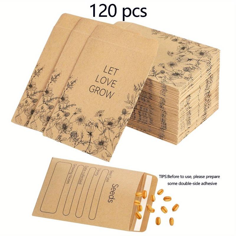60/120 Pcs Seed Envelopes Bulk 2.36 X 3.15 Inch Seed Packets Envelopes Self Adhesive Small Paper Coin Envelopes Resealable Seed.