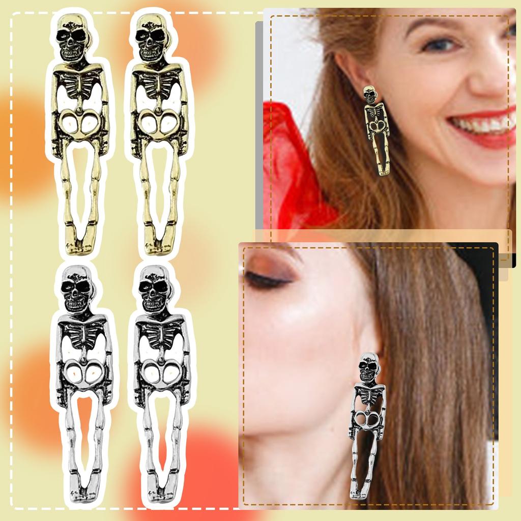 Earrings Cranium Skeleton Imitation Human Skeleton Detachable Earrings Specter Bride And Groom To Make Him Trendy Earrings