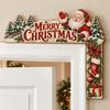 Corner Design Xmas Door Topper Festive Theme Reindeer Wall Decoration  Party Supplies