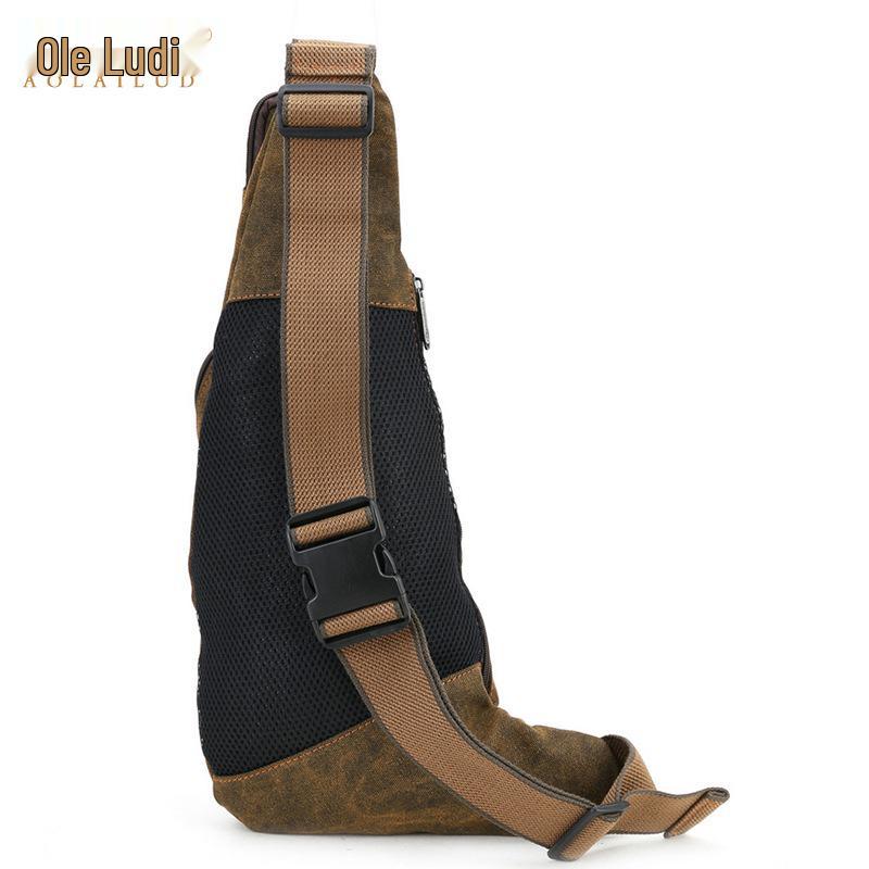 Retro Canvas Crossbody Crescent Bag - Large Capacity Men's Chest Bag