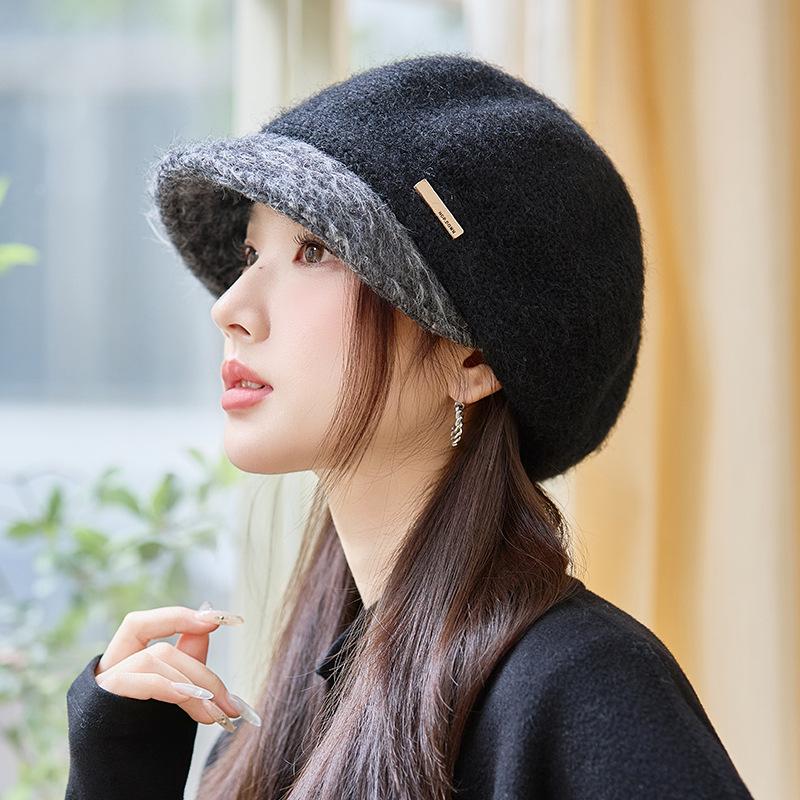 High End British Style Beret Autumn and Winter Retro Casual Thickened Felt Hat Outdoor Windproof Warm Painter Hat New