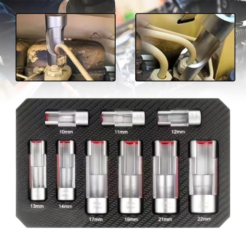 Professional Automotive 9Pcs Oxygen Sensor Offset Socket Tool Set 10-22mm Wrench Remover for Car Garage Workshop Work