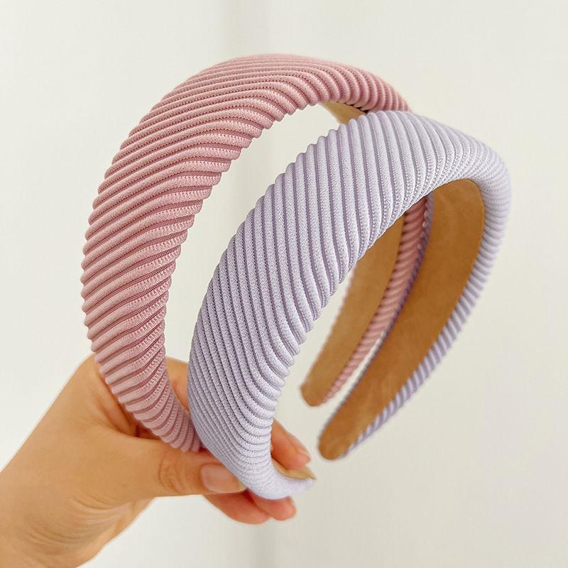Retro Hair Band Headdress Hairpin Knitted Hair Tie Sponge Headband Solid Color