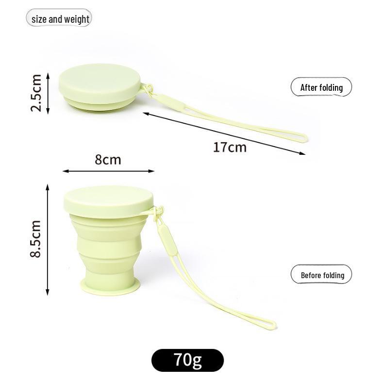 I lager vikbar silikonvattenflaska, utomhusmugg, högtemperaturbeständig, portabel och lätt att förvara sportflaska.