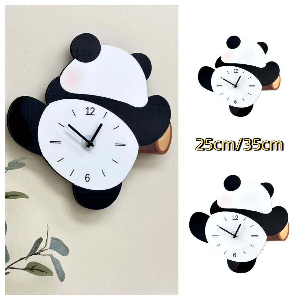 Wall Decoration Cartoon Swinging Panda Wall Clock Silent Animal Hanging Watch Time Accuracy Panda Mute Clock Living Rooms