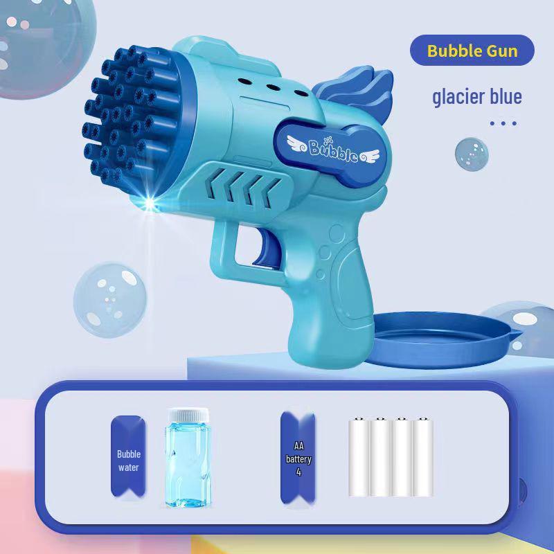 Luminous Electric Bubble Gun Toy - Porous Gatling Design, Ideal for Children's Play and Night Use