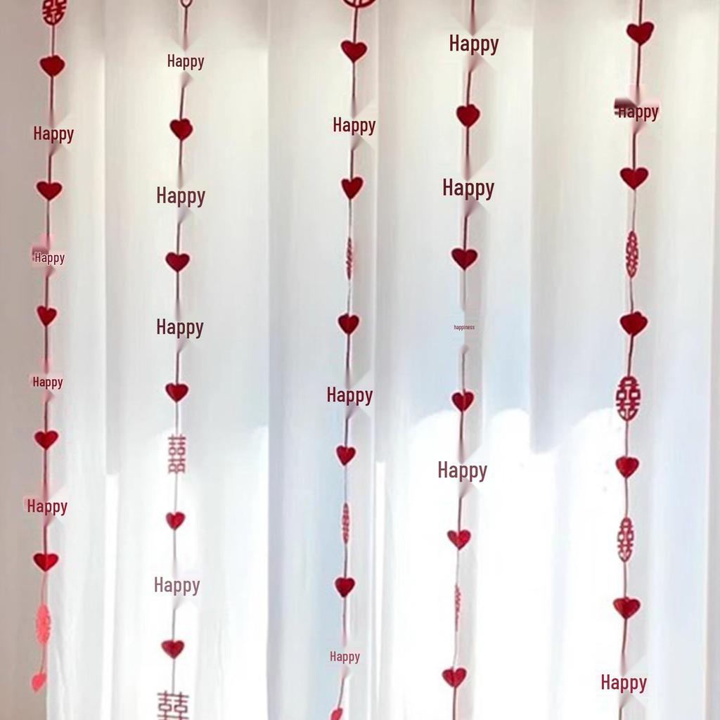 Wedding Pull Flower Curtain: Hanging Decoration for Bride & Groom's Room, Living Room, and Door. Perfect for New House or Wedding Arrangement.