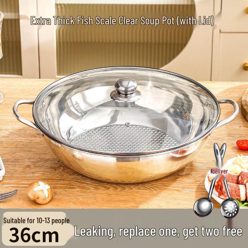 Yuzhuxun Stainless Steel Induction Mandarin Duck Hot Pot, 36cm