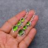 Peridot Gemstone : 925 Sterling Silver Handmade Long Earring's Jewelry