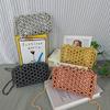 Acrylic Beaded Handwoven Clutch Bag With Zipper Closure For Daily Fashion