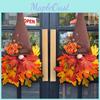 Modern Minimalist Door Hanger With Fabric Maple Leaf Hat For Seasonal Festive Accents