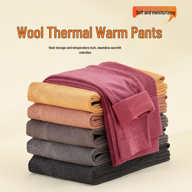 Women's Lambswool Tummy Control High Elastic Slimming Pants for Autumn and Winter