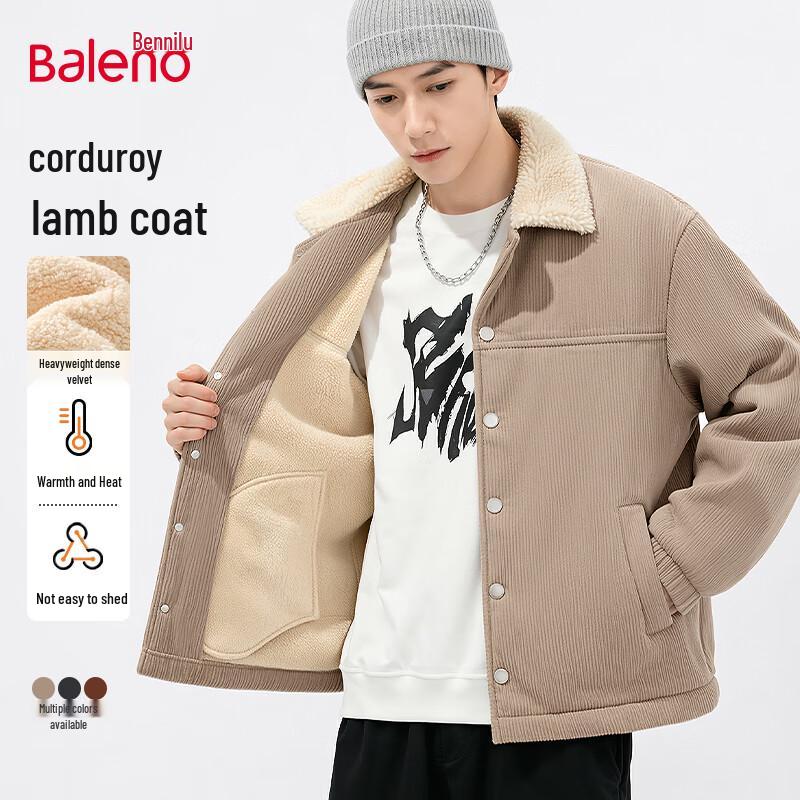 Baleno Men s Corduroy Fleece-Lined Jacket L