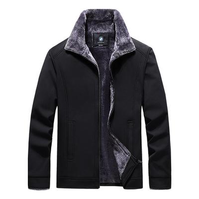 Winter Men's Casual Velvet Thickened Thermal Lapel Jacket Middle-aged and Elderly Jacket